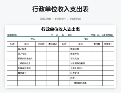 行政单位收入支出表