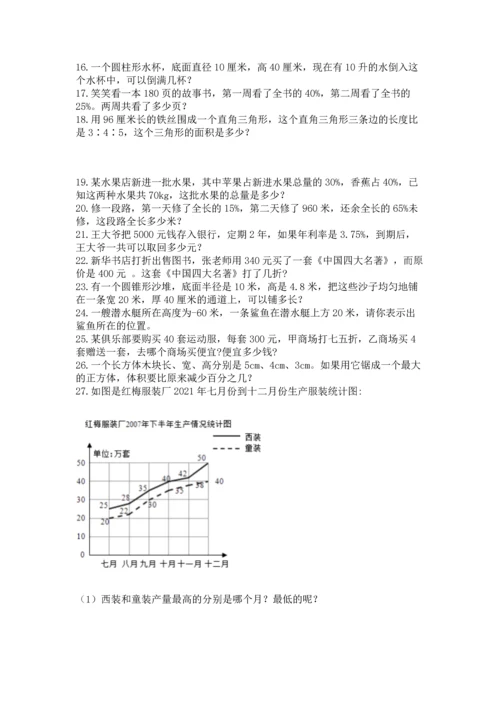 六年级小升初数学应用题50道a4版打印.docx