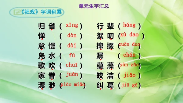 部编版语文八下第一单元复习课件+知识梳理+大单元整合课件+33张