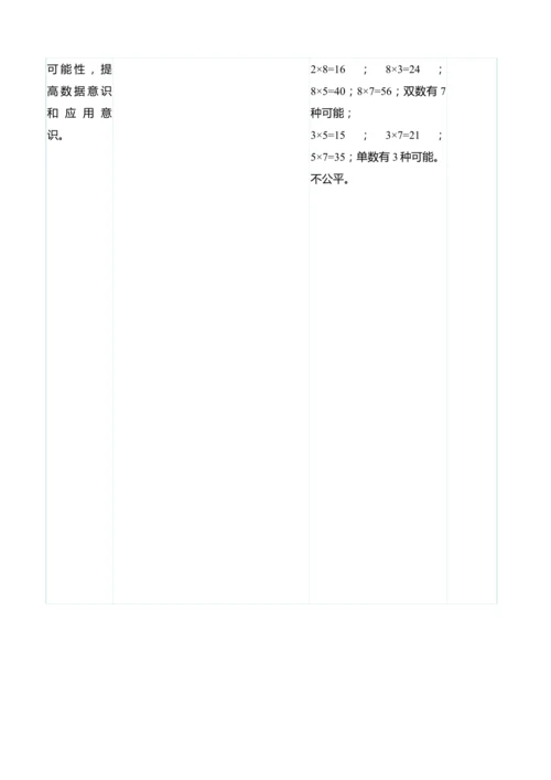 （大单元整体教学）掷一掷（表格式）教学设计 人教版 五年级上册数学