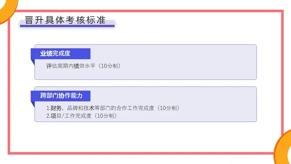 蓝色橙色几何简约风企业员工培训，人才培养与晋升管理PPT课件