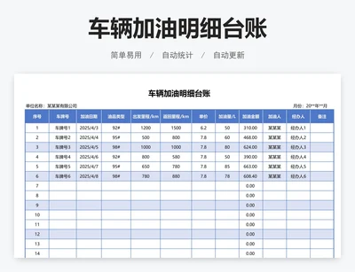 车辆加油明细台账
