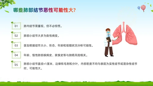 绿色卡通肺结节科普宣教PPT模板宣传PPT动态PPT健康宣教