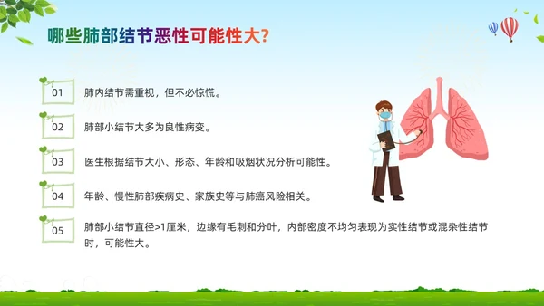 绿色卡通肺结节科普宣教PPT模板宣传PPT动态PPT健康宣教