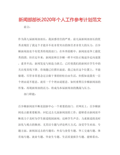 精编新闻部部长年个人工作参考计划范文.docx