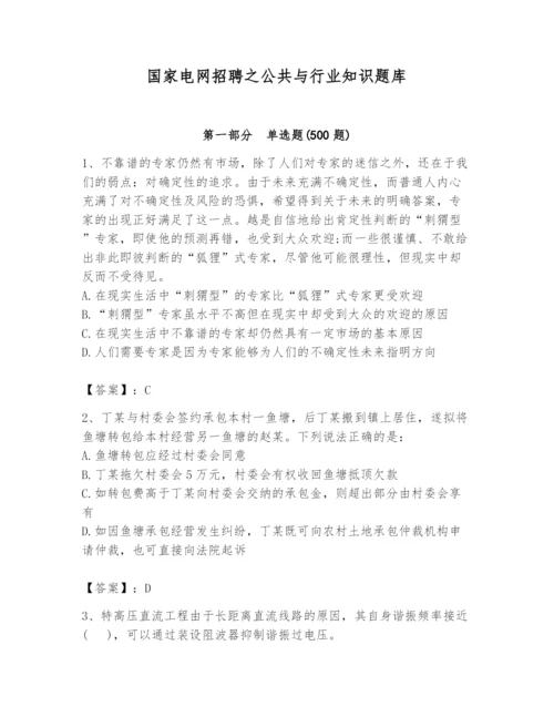 国家电网招聘之公共与行业知识题库及完整答案（夺冠系列）.docx