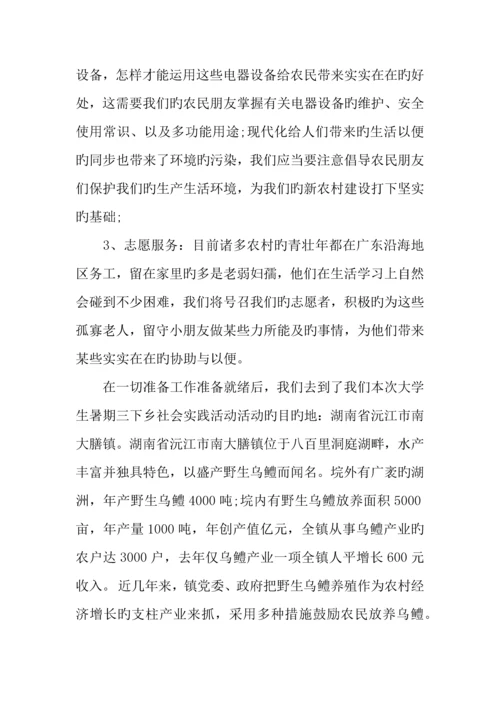 年大学生三下乡社会实践调查报告.docx