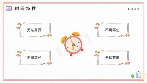 粉黄插画把时间管理变成一种习惯PPT模板宣传PPT动态PP自我管理