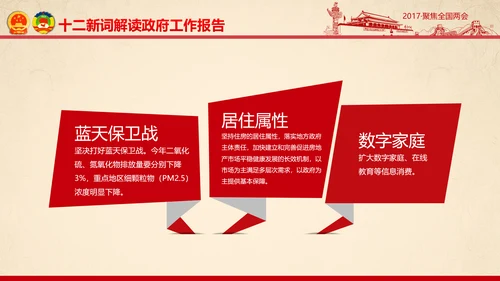 彩墨党政大气聚焦两会精神学习教育PPT