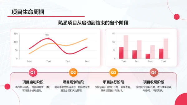 红色商务风项目进度管理PPT模板