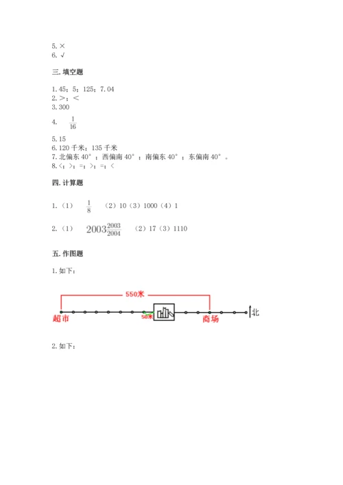 人教版六年级上册数学期中测试卷完整答案.docx