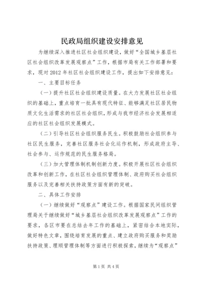 民政局组织建设安排意见.docx