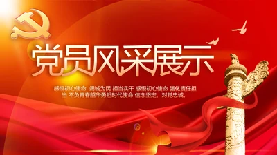 党支部党员大会风采展示动态PPT