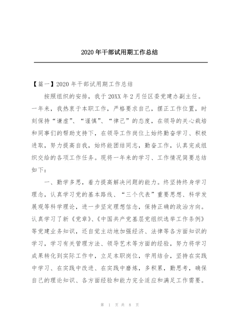 2020年干部试用期工作总结.docx