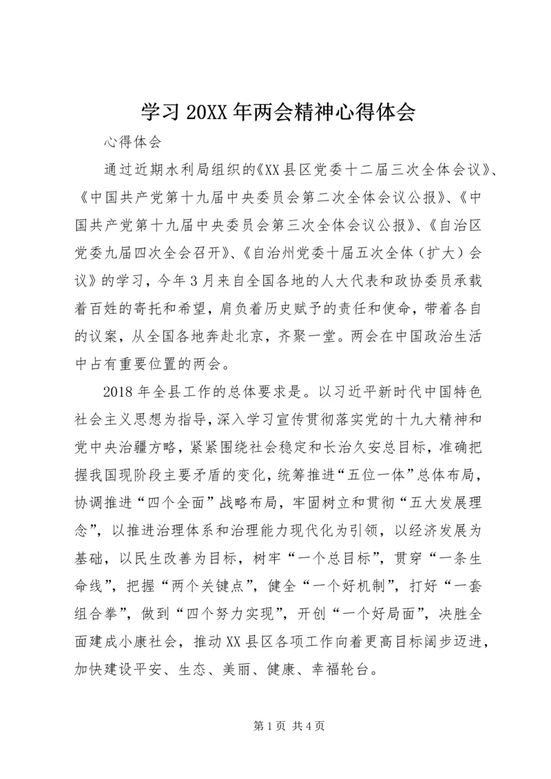 学习20XX年两会精神心得体会 (10).docx