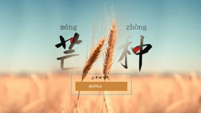 金色麦穗二十四节气之芒种通用PPT模板