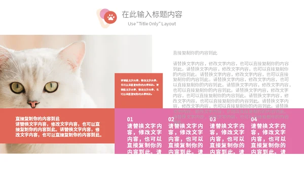 宠物乐园萌宠猫咪主题通用PPT模板