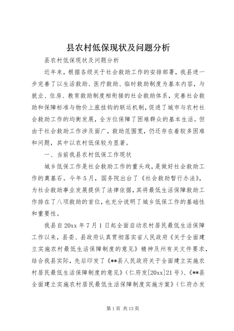 县农村低保现状及问题分析.docx