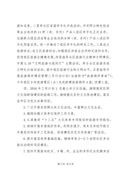 文体旅游新闻出版局年度工作总结及工作计划.docx