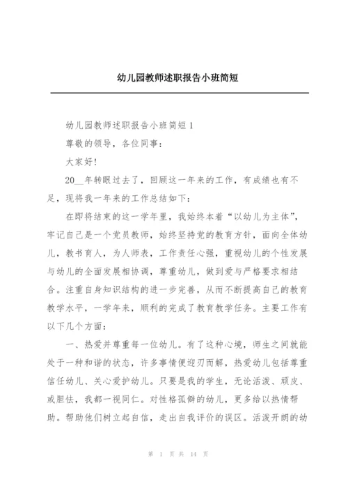 幼儿园教师述职报告小班简短.docx