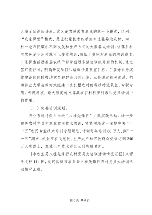 市农业局八桂先锋行农村党员大培训活动情况汇报.docx