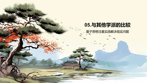 黄色插画墨子与古代劳动者哲学PPT模板