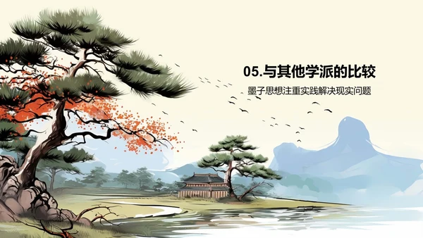黄色插画墨子与古代劳动者哲学PPT模板