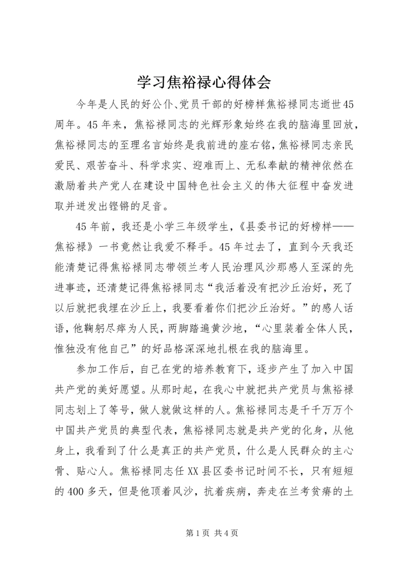 学习焦裕禄心得体会 (11).docx