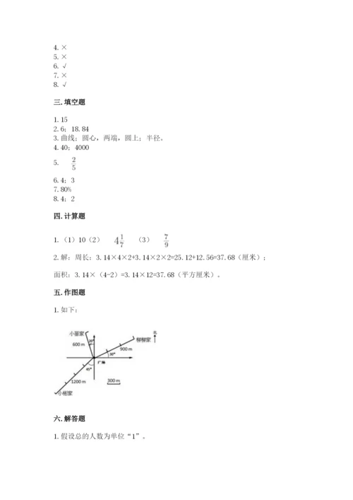 人教版六年级上册数学期末考试卷精品【易错题】.docx