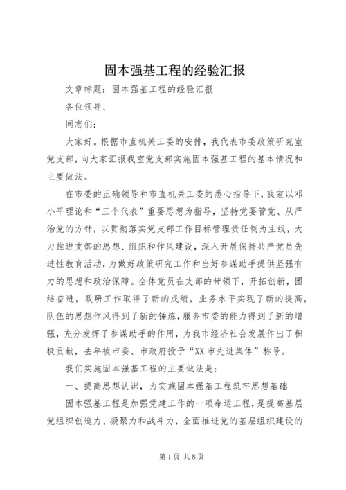 固本强基工程的经验汇报.docx