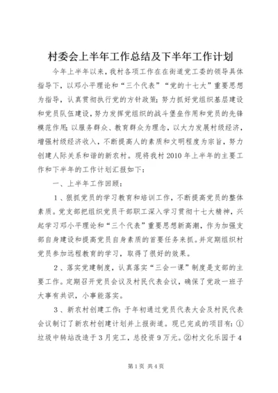 村委会上半年工作总结及下半年工作计划 (5).docx