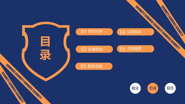保安服务标准礼仪培训安保服务通用PPT模板