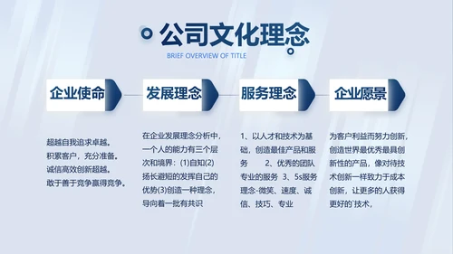 蓝色公司简介企业宣传工作总结PPT