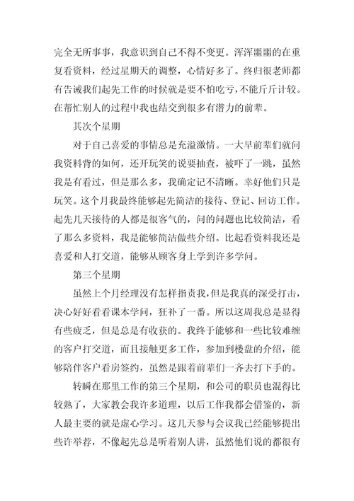房产销售人员实习总结