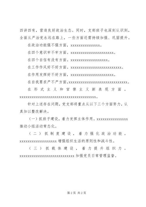 某支部专题组织生活会情况报告.docx