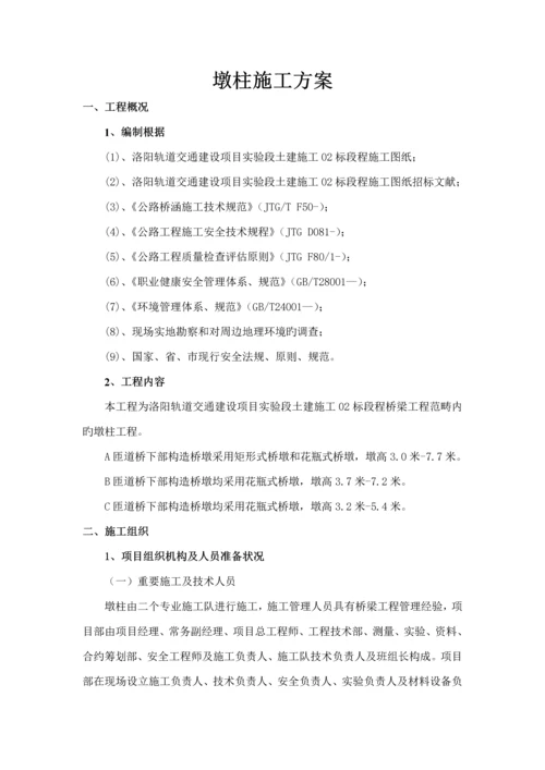 墩柱综合施工专题方案.docx