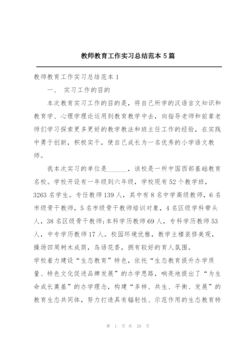 教师教育工作实习总结范本5篇.docx