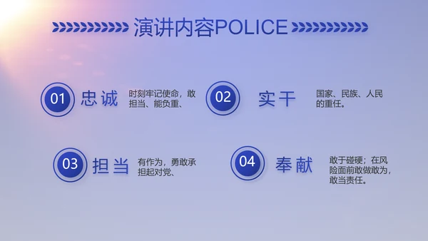 蓝色大气公安派出所工作汇报动态PPT