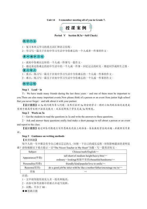 【高效实用备课】Unit 14 I remember meeting all of you in G