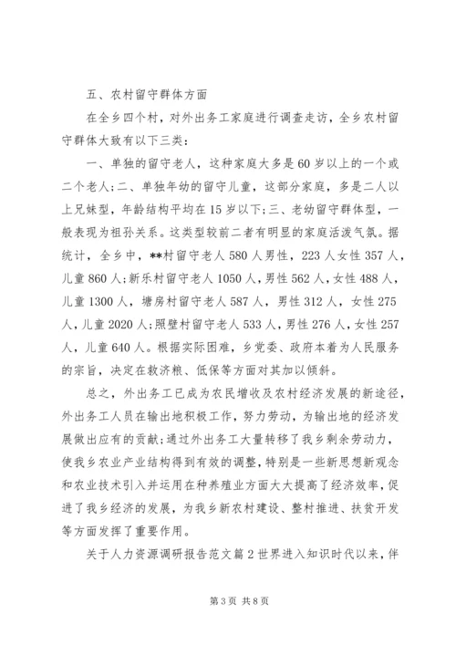 关于人力资源调研报告范文.docx