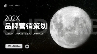 黑白月球主题品牌营销策划PPT模板