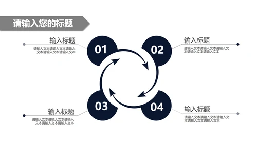 深蓝色商务风总结汇报PPT模板