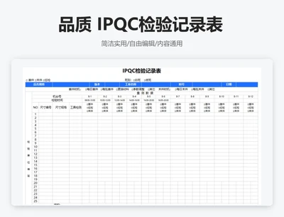 简约蓝色品质 IPQC检验记录表