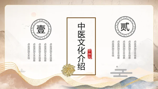 鎏金风中国风中医养生文化中医药材介绍PPT模板
