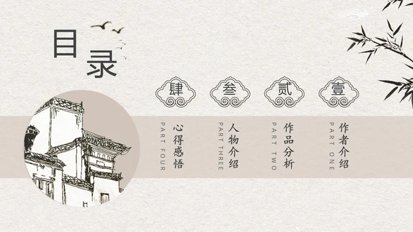 中国风水墨江南读书笔记名著围城PPT读书分享