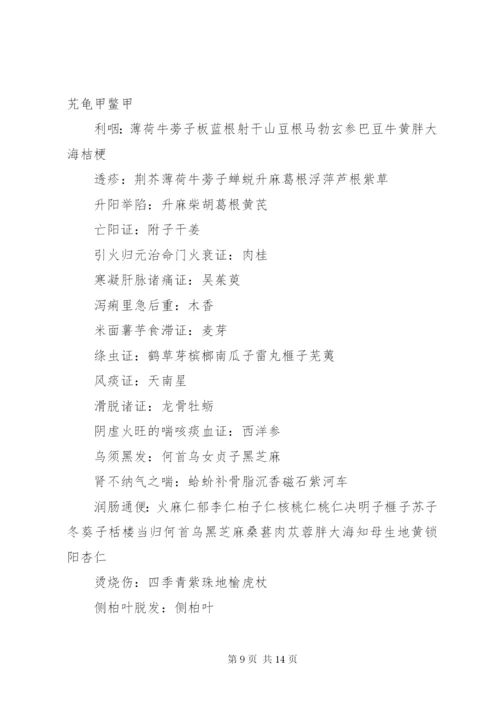 中药学横向总结.docx