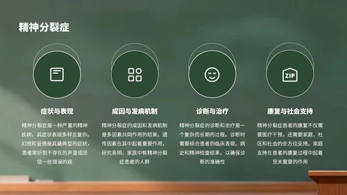 绿色卡通风世界精神卫生日宣传PPT