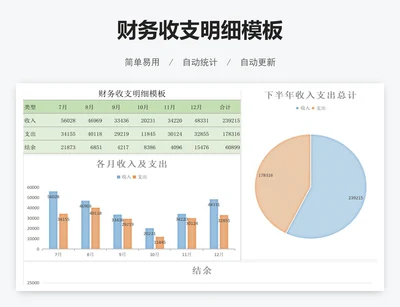 财务收支明细模板