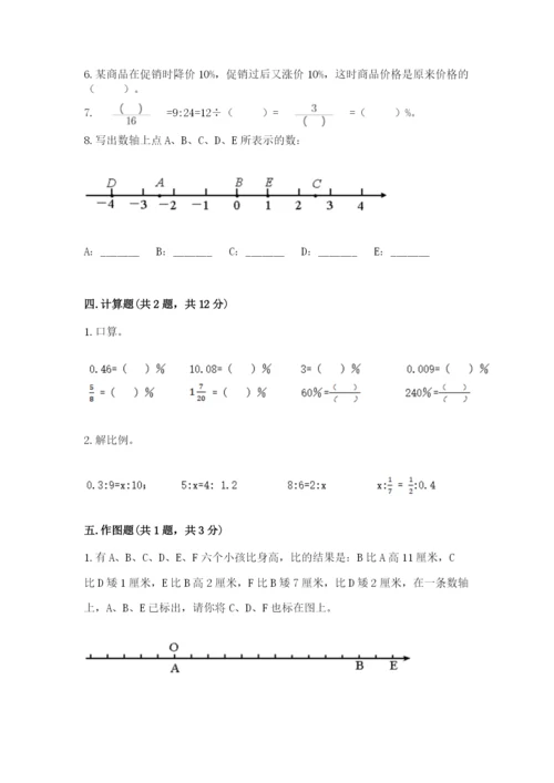 小学六年级下册数学期末卷及参考答案（达标题）.docx