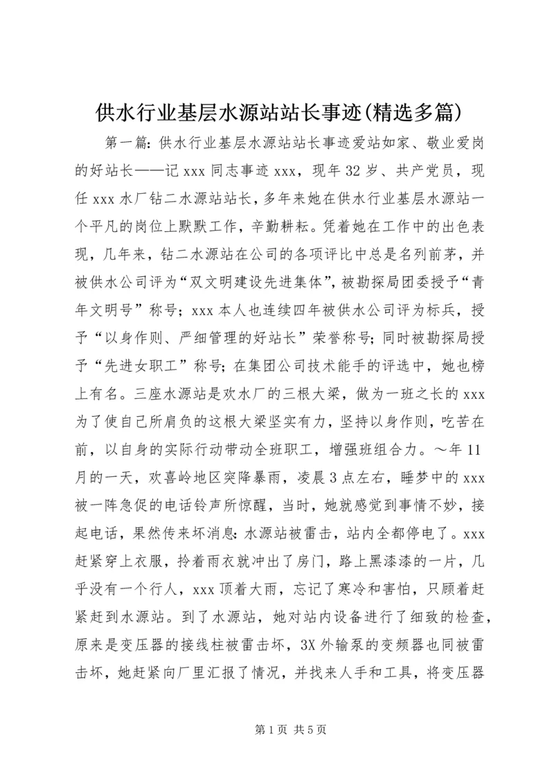 供水行业基层水源站站长事迹(精选多篇).docx